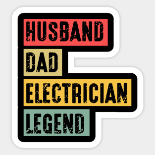 Vinatge Husband Dad Electrician Legend Retro Sticker